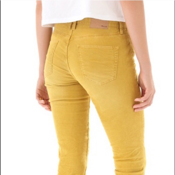 Madewell Skinny Cropped Corduroy yellow Pants - Picture 8 of 12